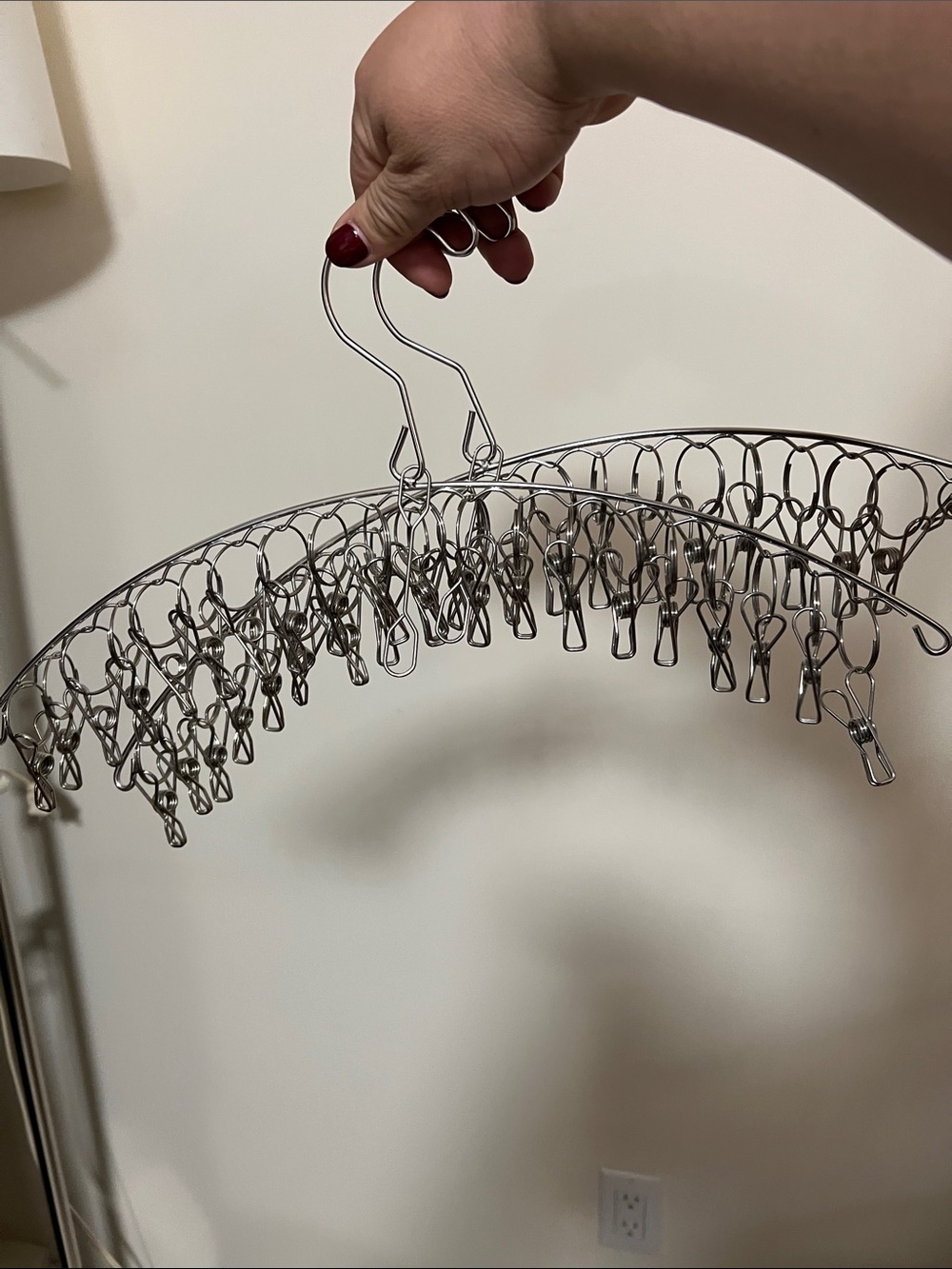 Stainless Steel Hanging Clip Organizer - Silver